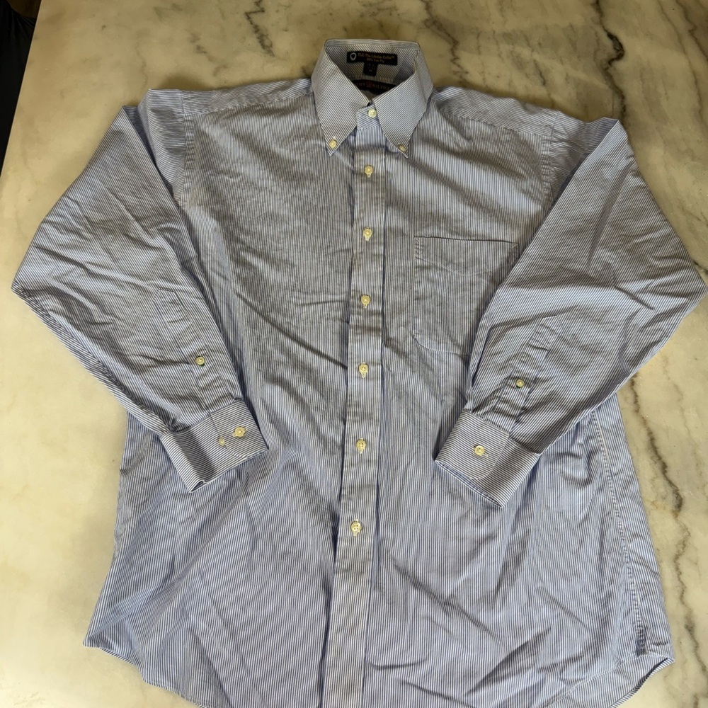 Vtg 90s Y2K Tommy Hilfiger TLC‎ Lifetime Collar Striped Button Down 15.5 32.33